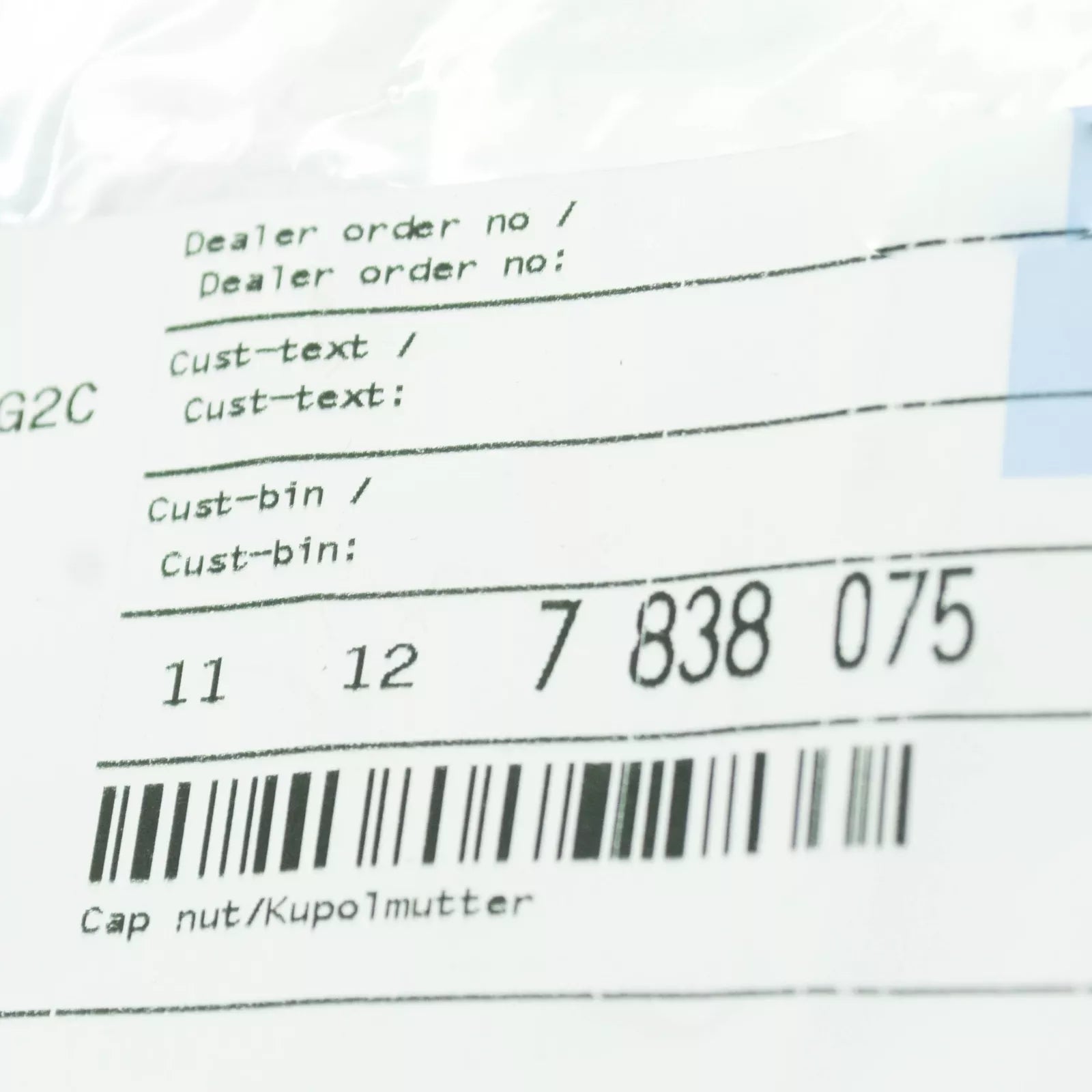 NEW BMW 3 CABRIO E46 ENGINE VALVE COVER CAP NUT 11127838075 7838075 ORIGINAL