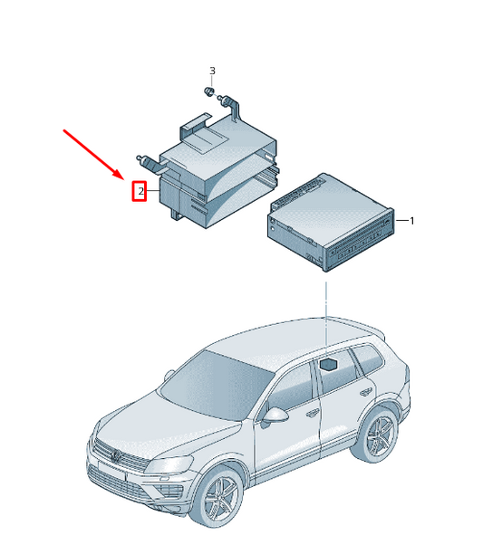 NEW VW TOUAREG 7P MK2 TV-TUNER, DVD CHANGER BRACKET 7P6919837A ORIGINAL