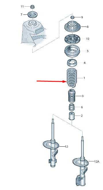 new volkswagen transporter t5 front coil spring 7e0411105e original