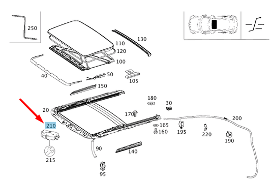 new mercedes-benz r w251 sunroof motor a1648201442 original