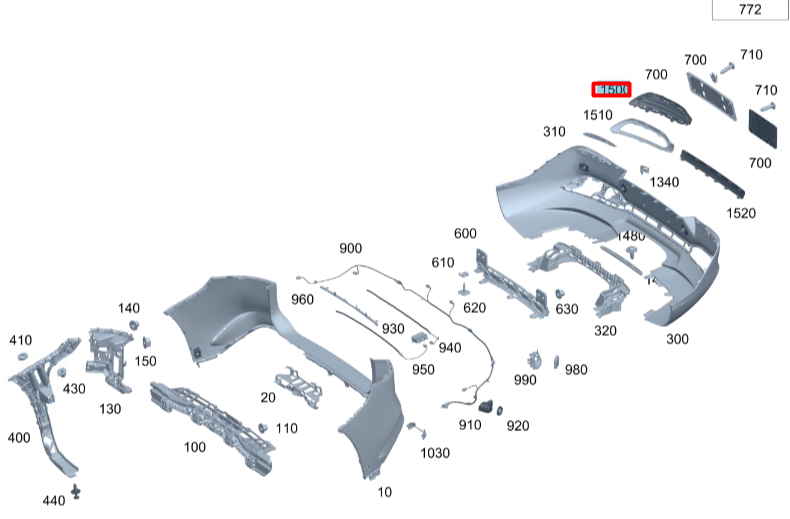 new mercedes-benz eqs suv x296 rear right lower cover a2968852501 original