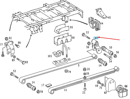 NEW MB SPRINTER W903 REAR SPRING TO SPRING BRACKET SHACKLE A9013200063