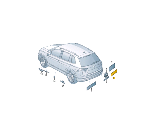 new volkswagen tiguan ad rear trunk bootlid badge logo 5na853687f2zz original