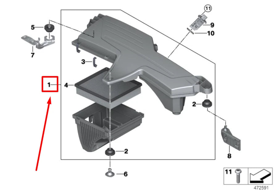 NEW BMW 3 F30 AIR INTAKE CLEANER FILTER BOX 7604305 13717604305 ORIGINAL