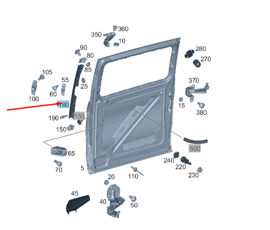 new mercedes-benz vito w447 sliding door right seal a4477310180 original