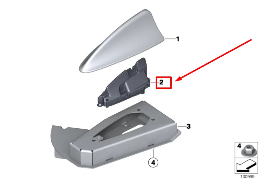 NEW BMW 5 E60 ROOF ANTENNA 65206957345 6957345 ORIGINAL