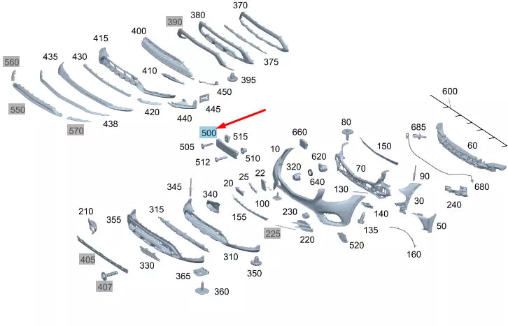 NEW MERCEDES-BENZ GLC X253 AMG FRONT LICENSE PLATE HOLDER A2538802302 ORIGINAL