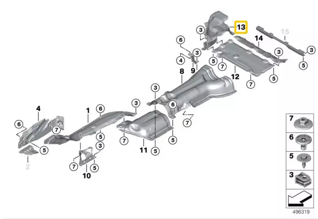 NEW BMW X3 G01 REAR RIGHT SILENCER HEAT INSULATION 51487401466 ORIGINAL