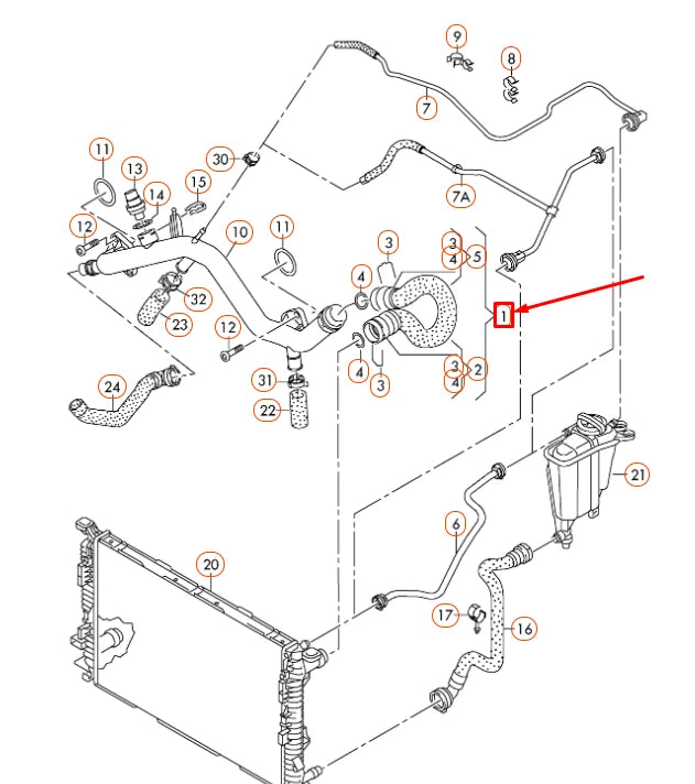 NEW AUDI Q5 8R RADIATOR COOLANT UPPER HOSE 8R0121101C