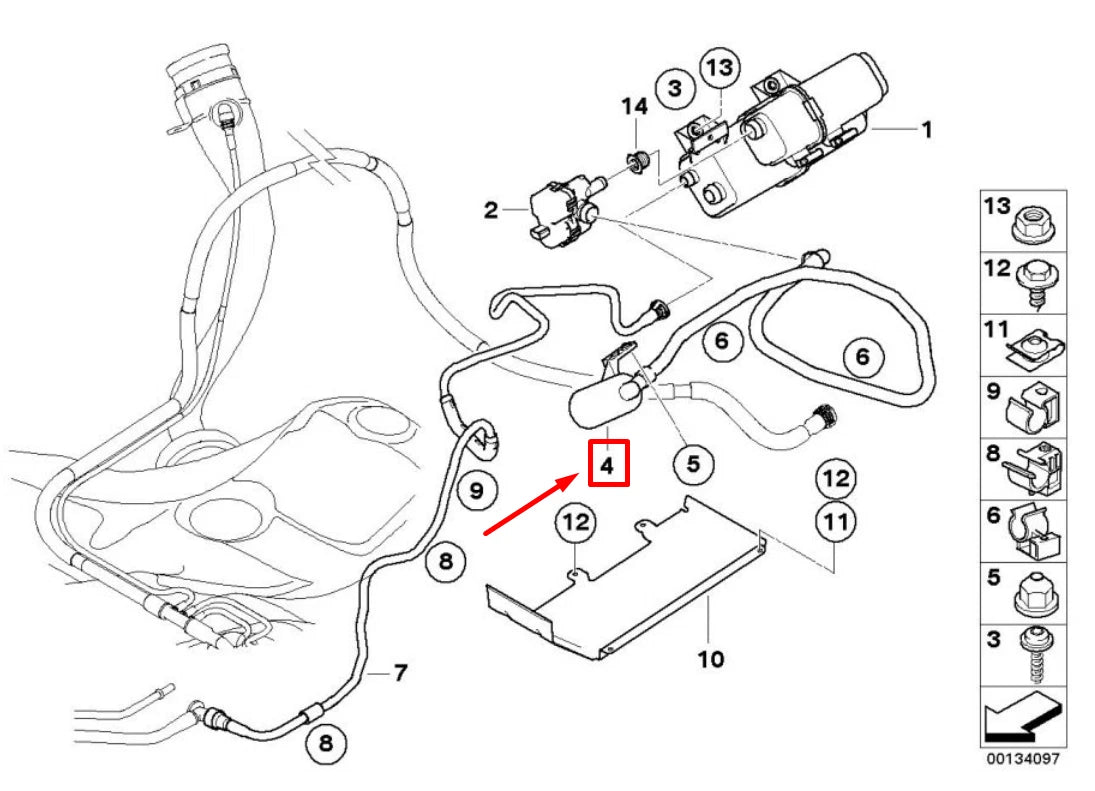 NEW BMW 6 E63 FUEL VENT PIPE 16136762595 6762595 ORIGINAL