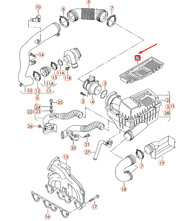 NEW AUDI A3 8P AIR FILTER GRILLE INSERT 3C0129668 ORIGINAL