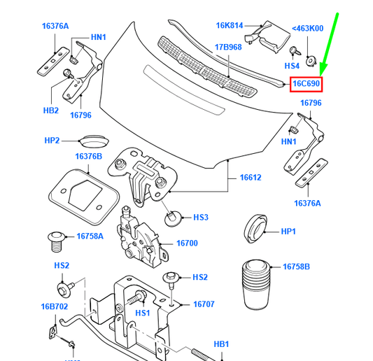 new ford transit mk3 front bonnet top weatherstrip seal 1451712 original