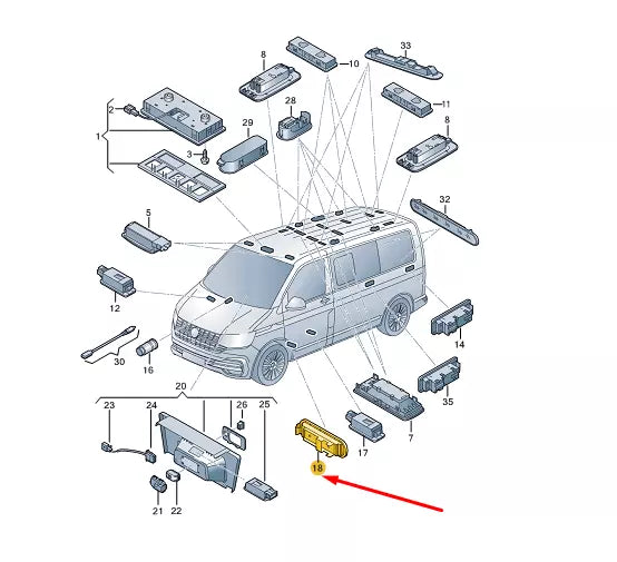 NEW VW TRANSPORTER T6 ENTRY LIGHTING CALIFORNIA LETTERING 7LC947415AE72A
