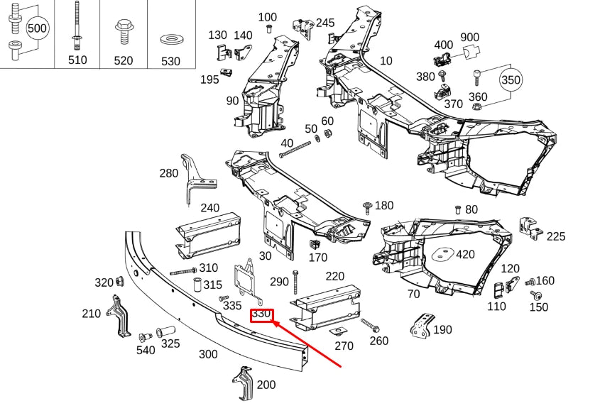 NEW MB S W222 FRONT DISTRONIC RADAR SENSOR BRACKET A2225452640 ORIGINAL