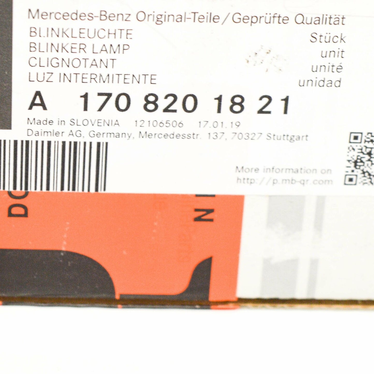 NEW MERCEDES-BENZ SLK R170 RIGHT MIRROR TURN INDICATOR A1708201821 ORIGINAL