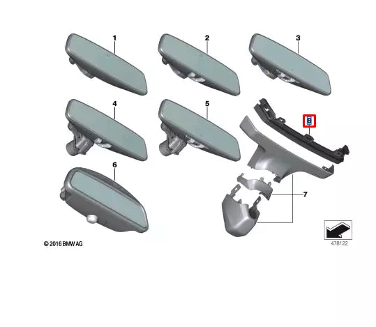 NEW BMW M5 F90 INTERIOR MIRROR RUBBER GROMMET 51166812366 ORIGINAL