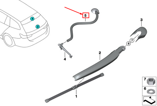 new mini countryman r60 windshield washer hose 8362762 61668362762 original