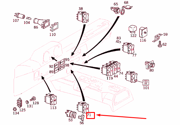 NEW MERCEDES-BENZ G W461 BLOWER SWITCH A0018202410 ORIGINAL