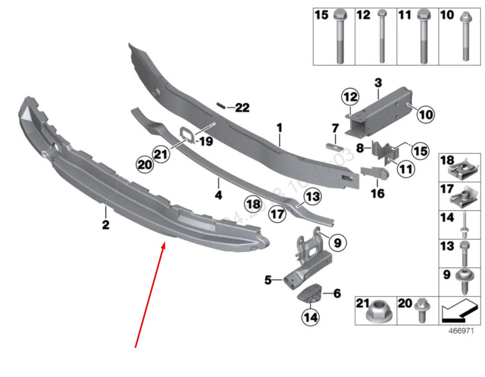 NEW BMW 2 F23 FRONT M SPORT BUMPER ABSORBER FOAM 51118055306 8055306 2015