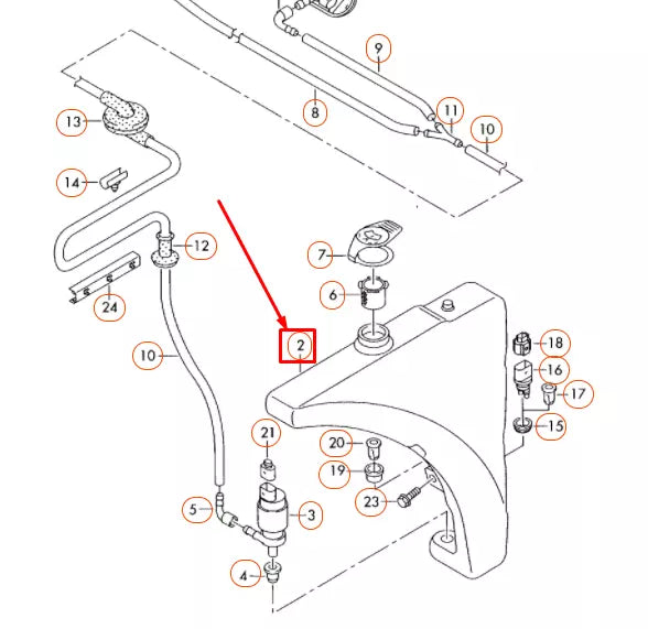 NEW AUDI TT 8J WINDSHIELD WASHER RESERVOIR TANK 8J0955453C