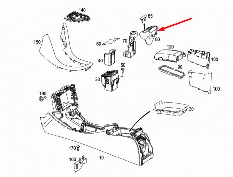 NEW MERCEDES-BENZ CLS C219 CENTER CONSOLE CUP HOLDER A21968004149051 ORIGINAL
