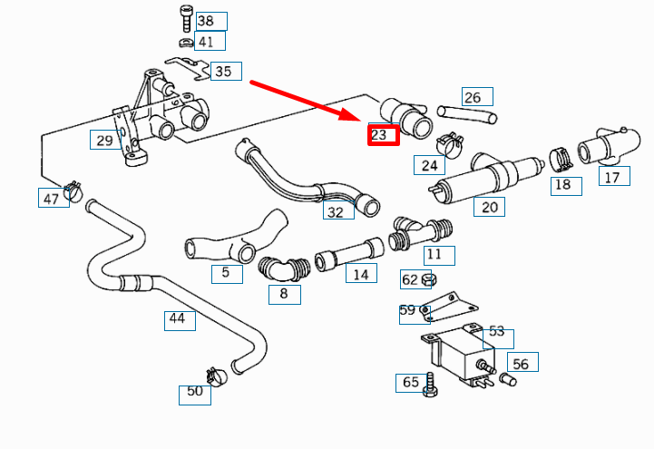 NEW MERCEDES-BENZ SL R129 IDLE CONTROL VALVE HOSE A1190941882 ORIGINAL