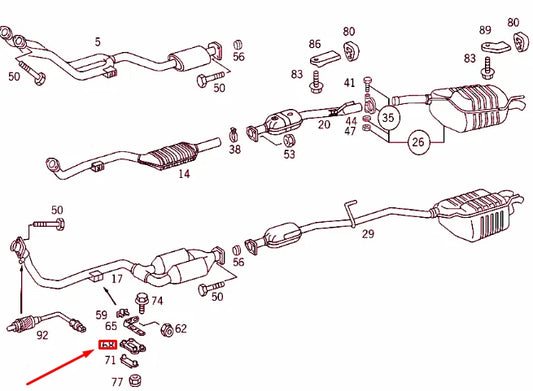 NEW MERCEDES-BENZ C W202 FRONT EXHAUST PIPE RUBBER PAD A2024920718 ORIGINAL