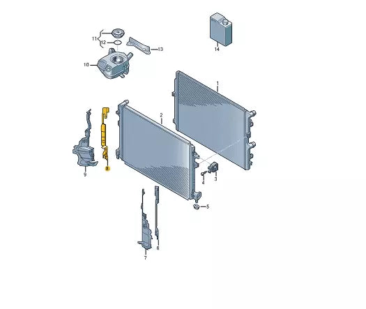 NEW VOLKSWAGEN POLO AW RADIATOR SEALING STRIP 2G0121332E ORIGINAL