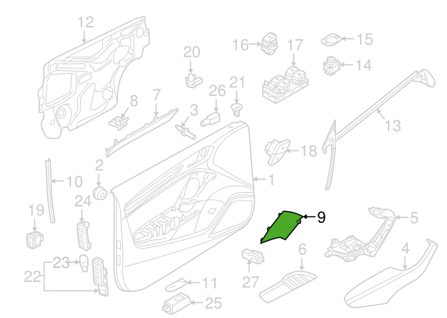 NEW AUDI A3 8V FRONT LEFT SOUND SPEAKER TRIM 8V70354094PK 8V7035409 4PK ORIGINAL