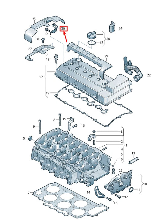 NEW AUDI Q7 4L ENGINE COVER BRACKET 03H103777A ORIGINAL