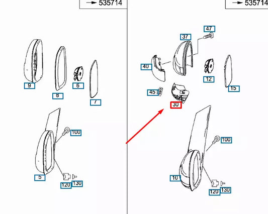 NEW MERCEDES-BENZ VITO W639 FRONT LEFT DOOR MIRROR COVER A0008111910