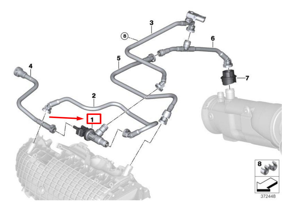 new bmw i8 i12 fuel tank breather valve 13907637270 7637270 original