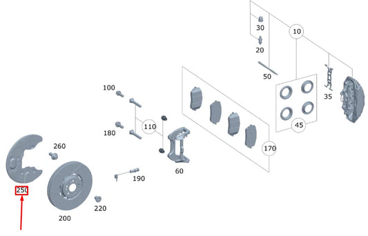 NEW MERCEDES-BENZ GLE W167 FRONT LEFT BRAKE DISC PROTECTION A1674213900 ORIGINAL