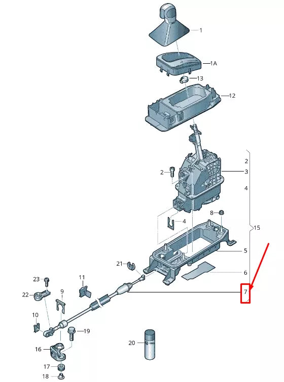 NEW VW GOLF SPORTSVAN AM SHIFT MECHANISM CABLE 5Q0713266AM ORIGINAL
