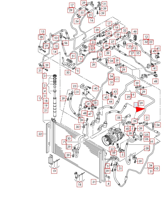 NEW AUDI Q7 4L AC HOSE PIPE 7L6820017D ORIGINAL