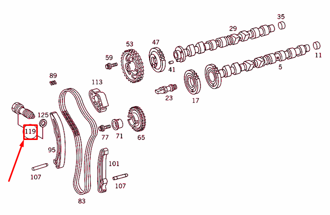 NEW MERCEDES-BENZ E W211 CHAIN TENSIONER A6400500111 ORIGINAL