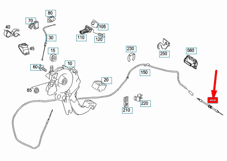 NEW MERCEDES-BENZ ML W164 REAR PARKING BRAKE CABLE A1644202385 ORIGINAL
