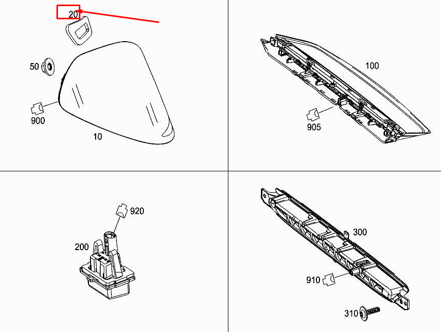 new mercedes-benz s w222 rear right taillamp gasket a2228260191 original