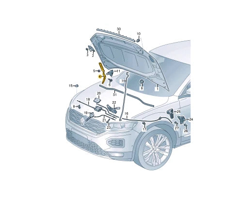 NEW VOLKSWAGEN T-ROC A11 FRONT RIGHT BONNET HOOD HINGE 2GA823302B