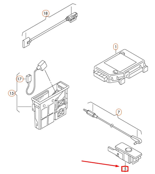 NEW VOLKSWAGEN GOLF 1K MK5 AUX IN-SOCKET 1K0035724B ORIGINAL