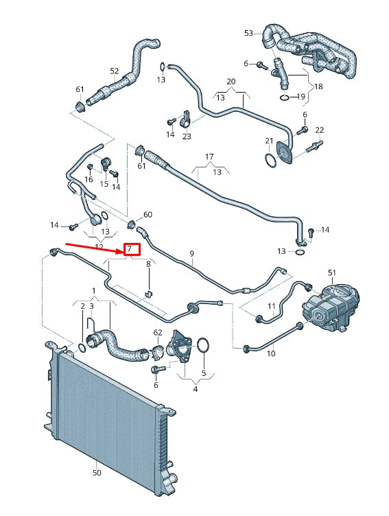 NEW AUDI A6 AVANT C7 FRONT CENTER RESERVOIR BREATHER LINE 4G0121081CR ORIGINAL