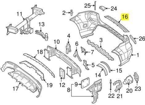NEW MERCEDES-BENZ M W166 REAR LOADING SILL PROTECTOR A166885337464 ORIGINAL