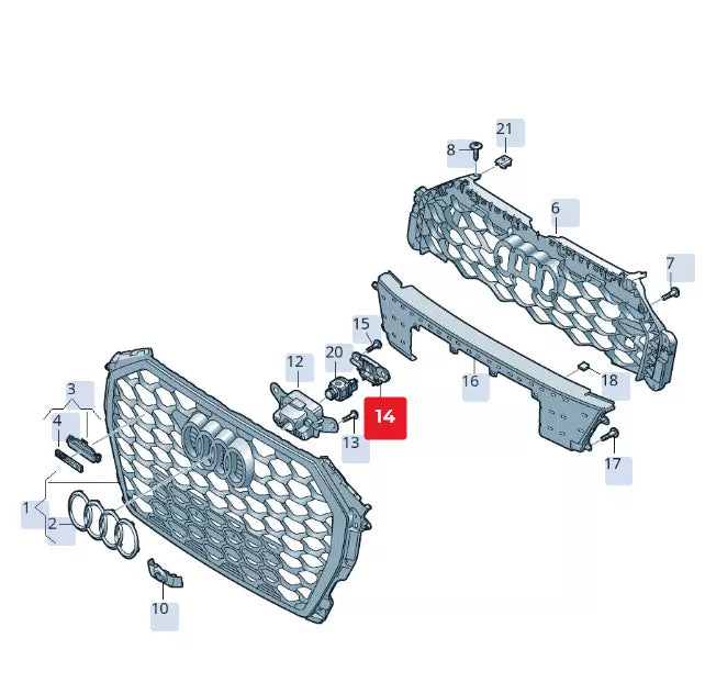 NEW AUDI Q3 SPORTBACK F3N FRONT BUMPER GRILLE SECURING PLATE 83F853795 ORIGINAL