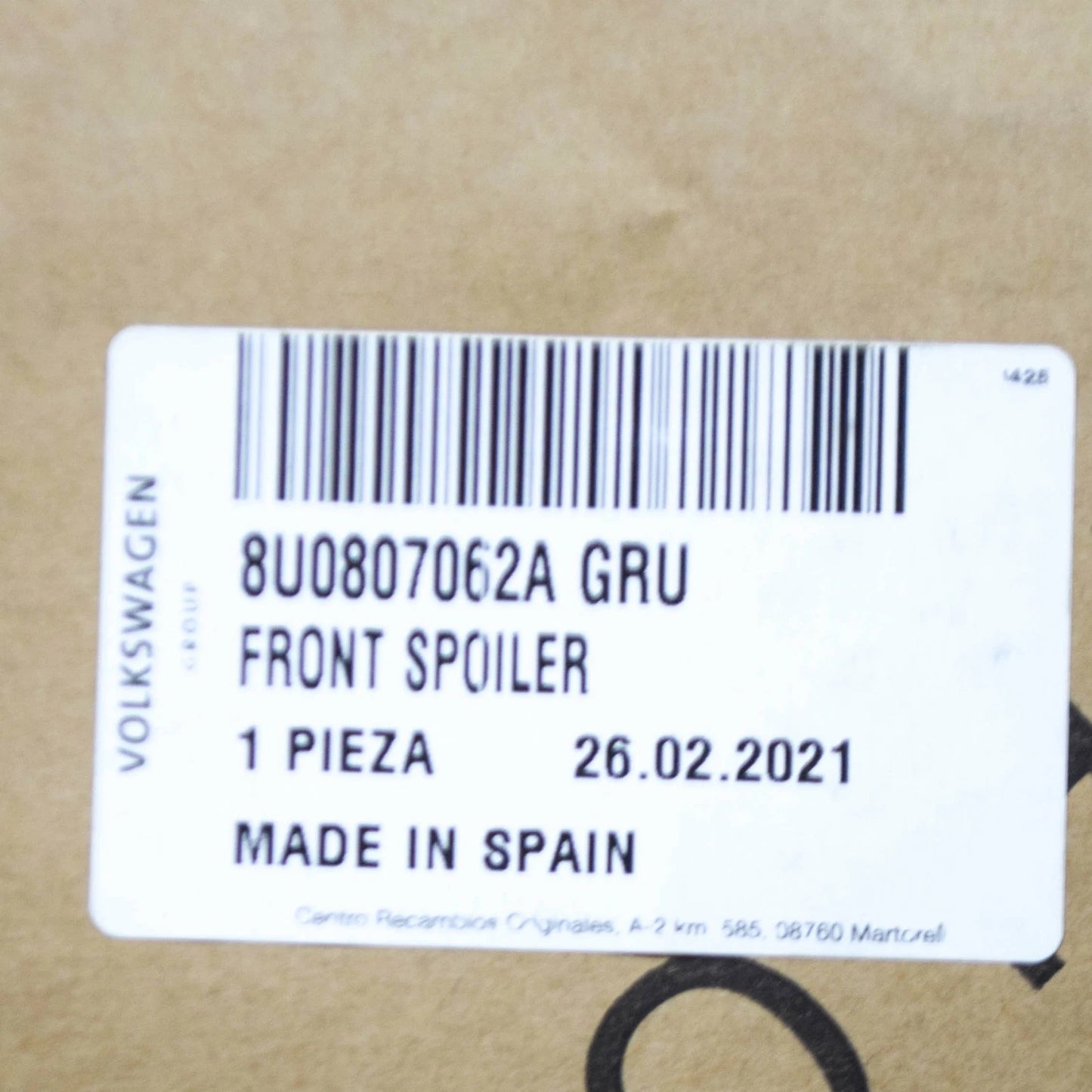 NEW AUDI Q3 8U FRONT BUMPER RIGHT SPOILER ONE PIECE DESIGN 8U0807062AGRU