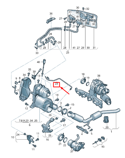 new vw t-roc a1 engine connecting pipe 04l131582e original