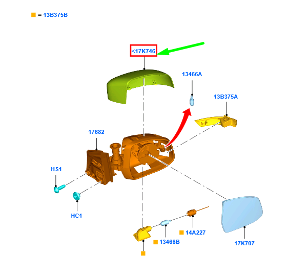 new ford focus mk3 c346 front left door mirror housing cover 2139866 original
