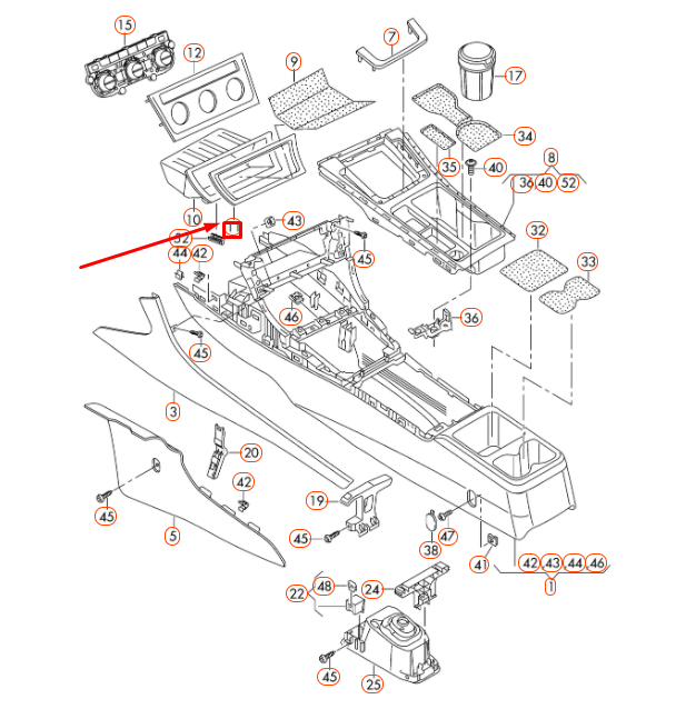 NEW VW GOLF MK7 CENTRE CONSOL STOWAGE COMPARTMENT TRIM LHD 5G1857337CTAI