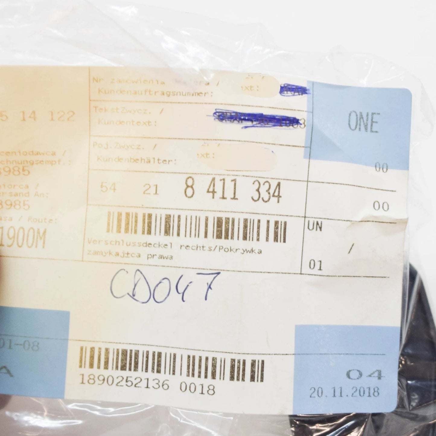 NEW BMW Z3 E36 ROADSTER RIGHT LOCKING PLUG 8411334 54218411334 ORIGINAL