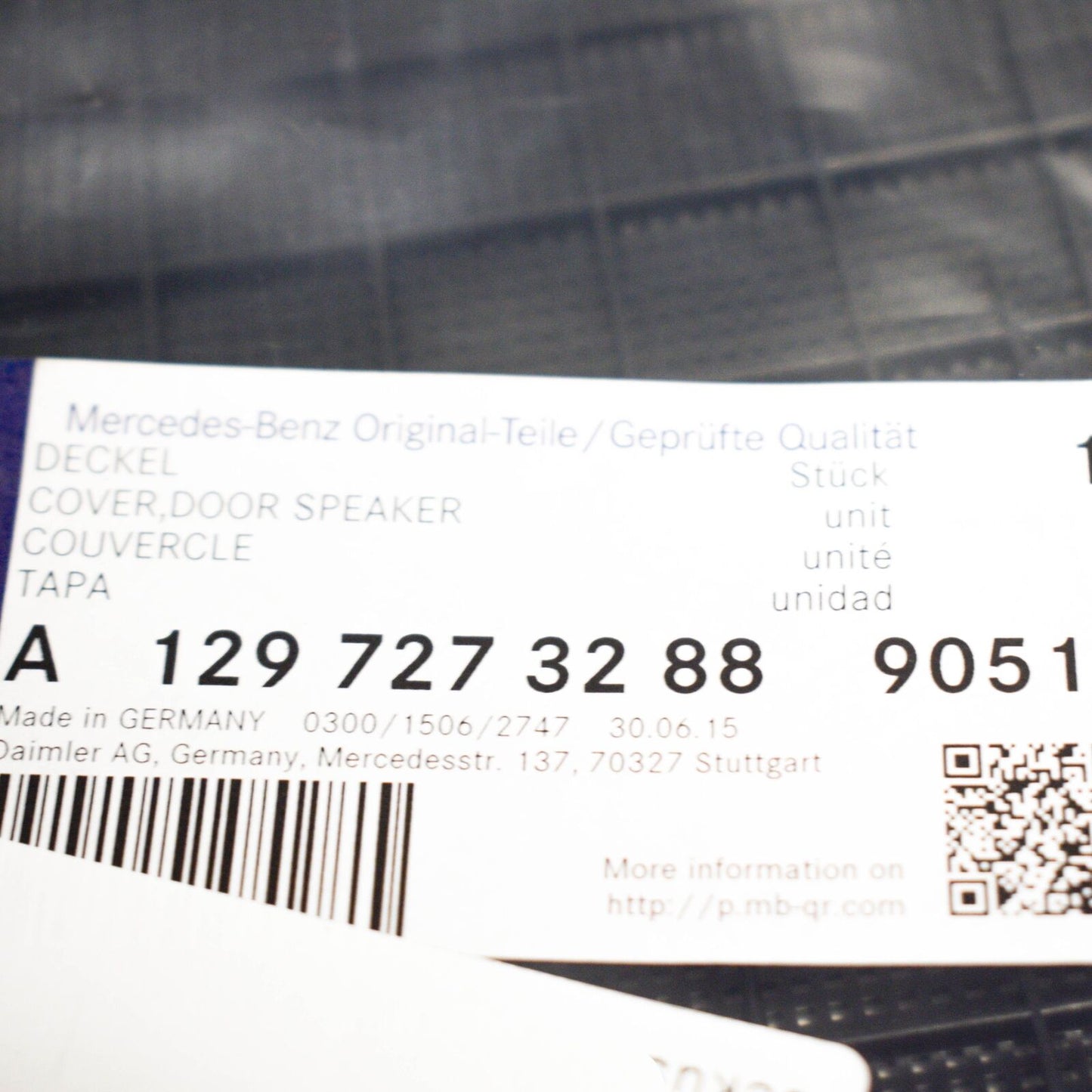 NEW MB SL R107 LOWER SPEAKER GRILLE COVER A12972732889051 ORIGINAL