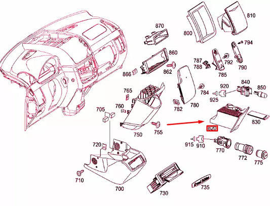 NEW MERCEDES-BENZ W639 INSTRUMENT PANEL ASHTRAY RHD A6396800358 9B51 ORIGINAL